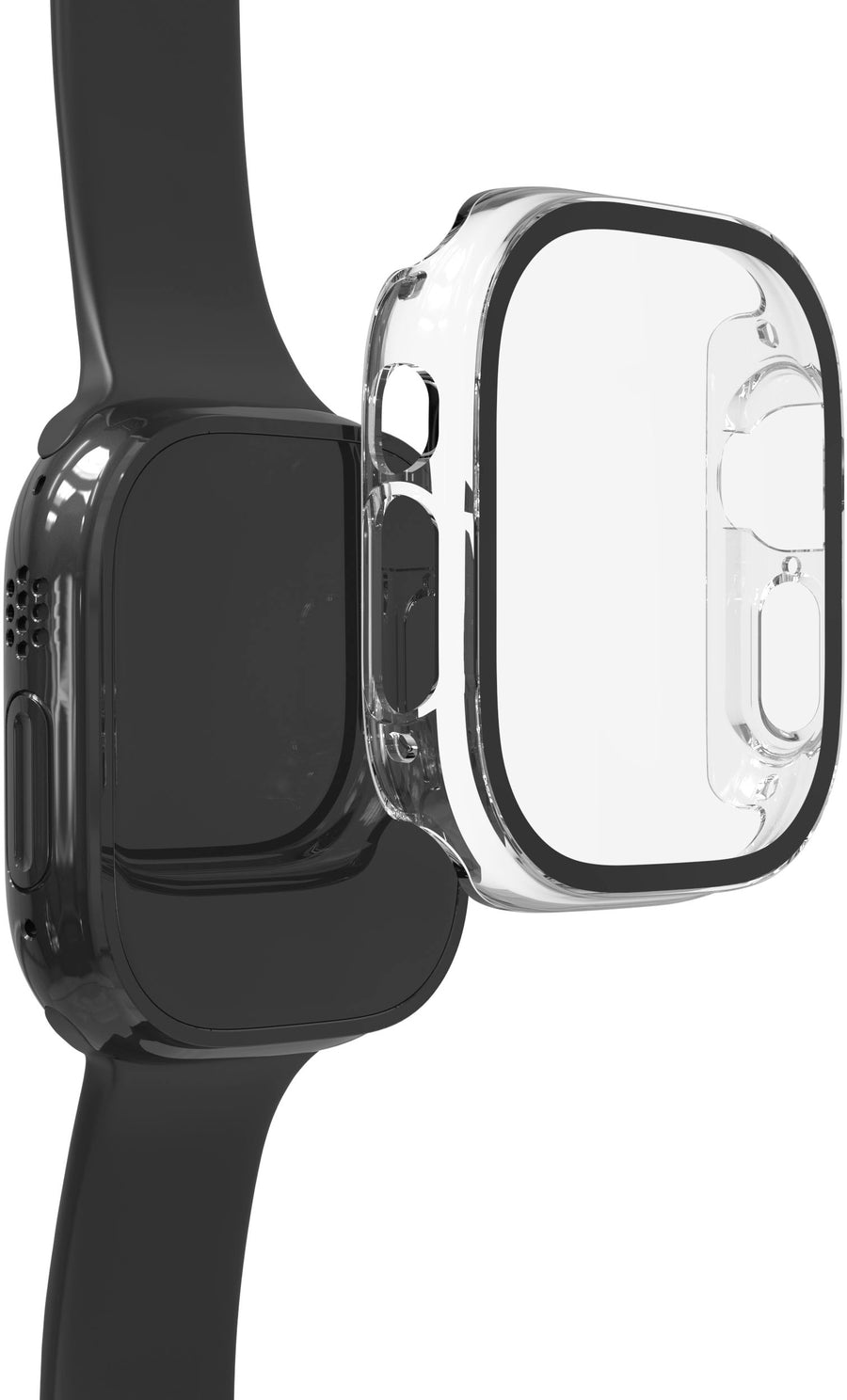 ZAGG - InvisibleShield Glass Elite 360 Integrated Bumper + Screen Protection for Apple Watch Ultra/Ultra 2 - Clear_0