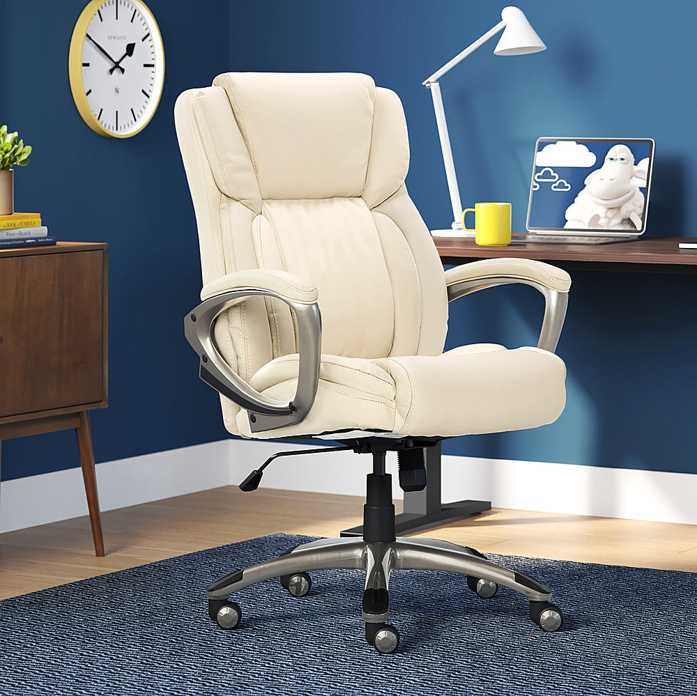 Serta - Garret Bonded Leather Executive Office Chair with Premium Cushioning - Ivoory White_1