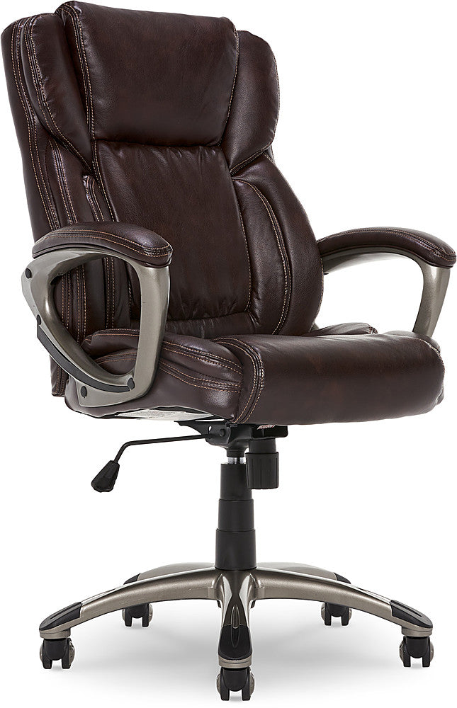 Serta - Garret Bonded Leather Executive Office Chair with Premium Cushioning - Brown_0