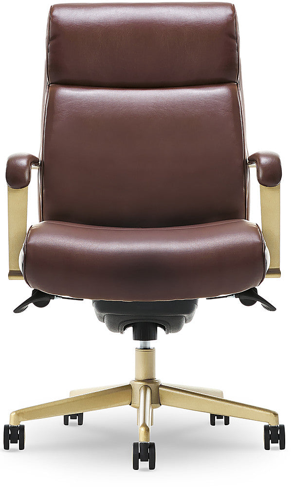 La-Z-Boy - Modern Melrose Executive Office Chair with Brass Finish - Brown_5