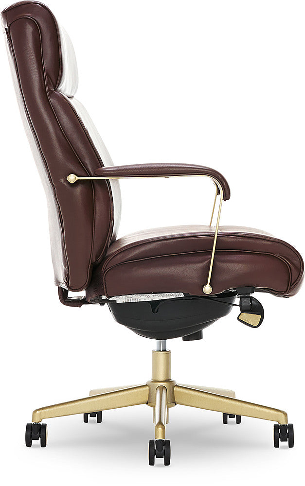 La-Z-Boy - Modern Melrose Executive Office Chair with Brass Finish - Brown_6