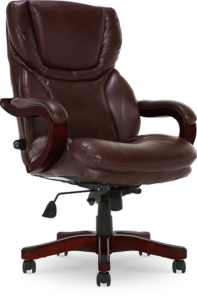 Serta - Big and Tall Bonded Leather Executive Chair - Chestnut Brown_0
