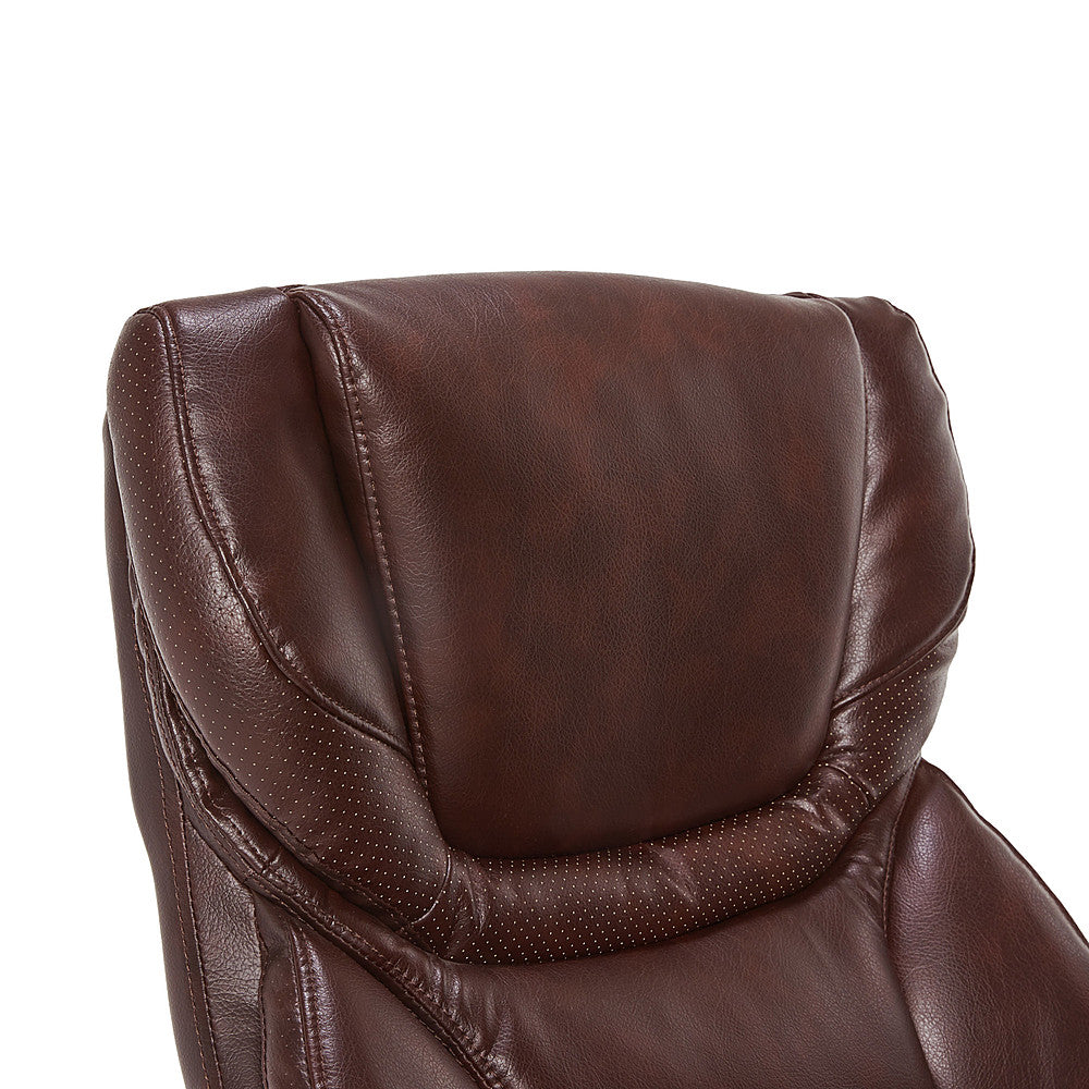 Serta - Big and Tall Bonded Leather Executive Chair - Chestnut Brown_11