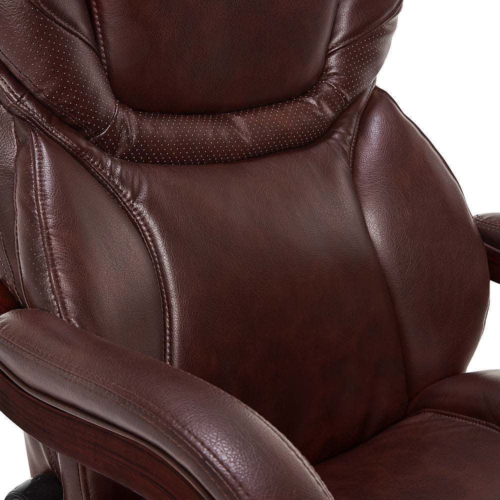 Serta - Big and Tall Bonded Leather Executive Chair - Chestnut Brown_10