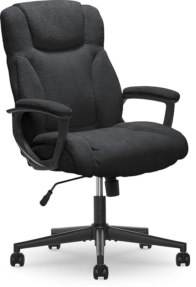 Serta - Connor Upholstered Executive High-Back Office Chair with Lumbar Support - Microfiber - Black_0