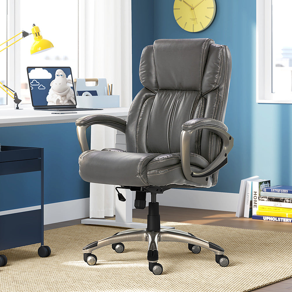 Serta - Garret Bonded Leather Executive Office Chair with Premium Cushioning - Gray_1