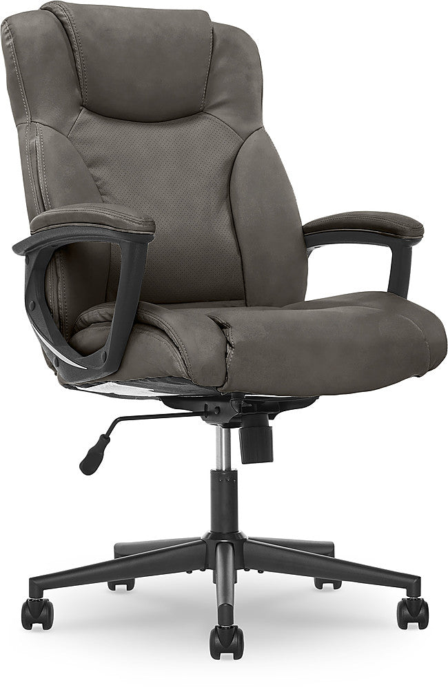 Serta - Connor Upholstered Executive High-Back Office Chair with Lumbar Support - Bonded Leather - Gray_0