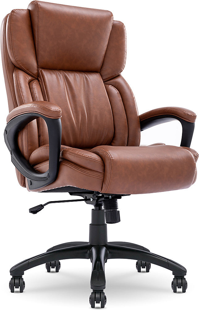 Serta - Garret Bonded Leather Executive Office Chair with Premium Cushioning - Cognac_0