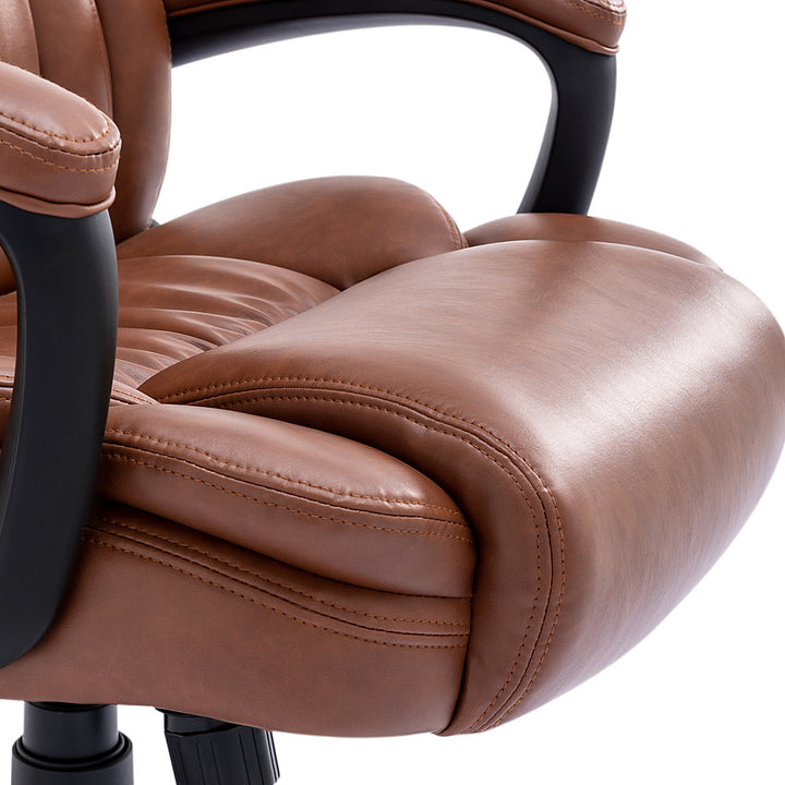 Serta - Garret Bonded Leather Executive Office Chair with Premium Cushioning - Cognac_8