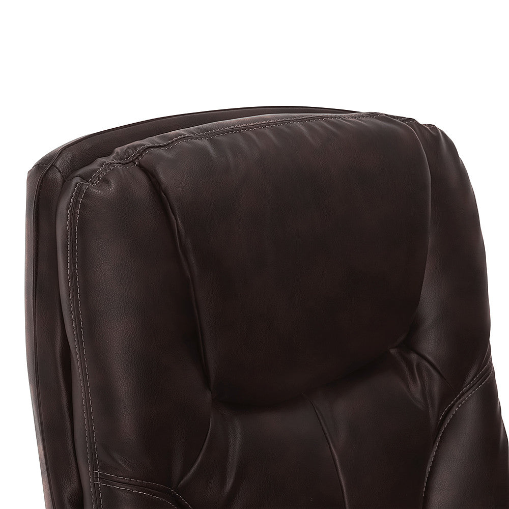 Serta - Benton Big and Tall Puresoft Faux Leather Executive Office Chair - 350 lb capacity - Chestnut_11