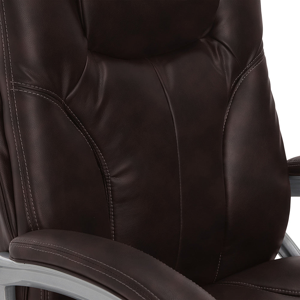 Serta - Benton Big and Tall Puresoft Faux Leather Executive Office Chair - 350 lb capacity - Chestnut_10