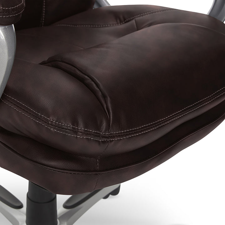 Serta - Benton Big and Tall Puresoft Faux Leather Executive Office Chair - 350 lb capacity - Chestnut_8