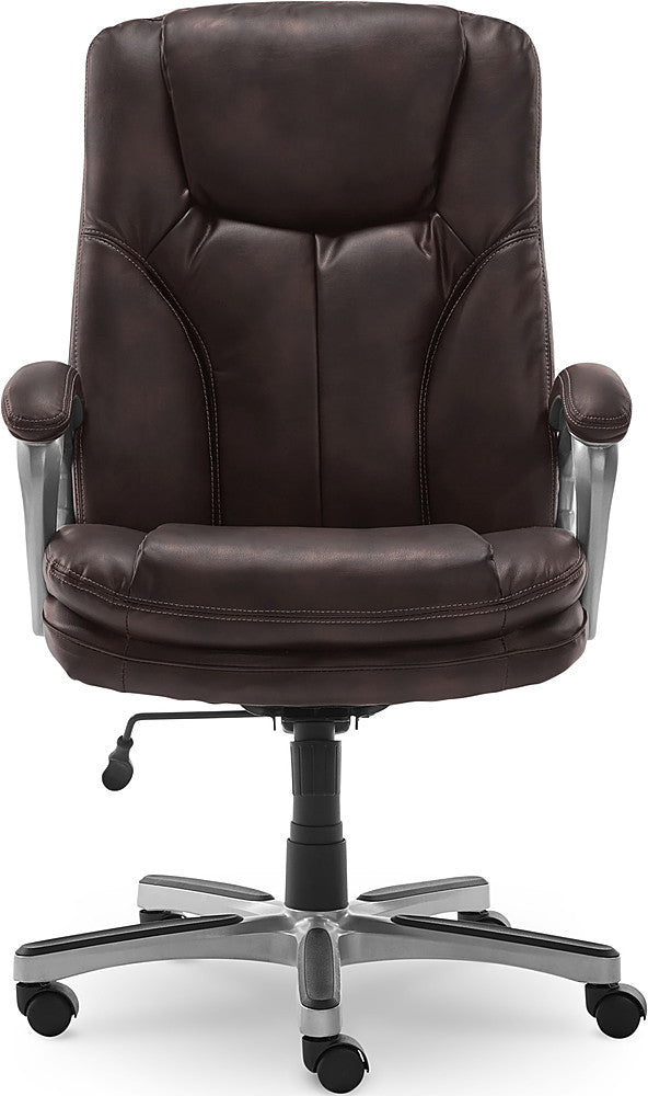 Serta - Benton Big and Tall Puresoft Faux Leather Executive Office Chair - 350 lb capacity - Chestnut_7