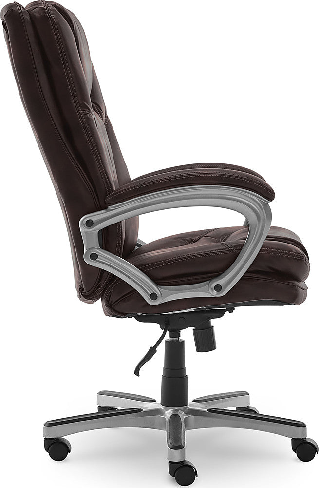 Serta - Benton Big and Tall Puresoft Faux Leather Executive Office Chair - 350 lb capacity - Chestnut_5