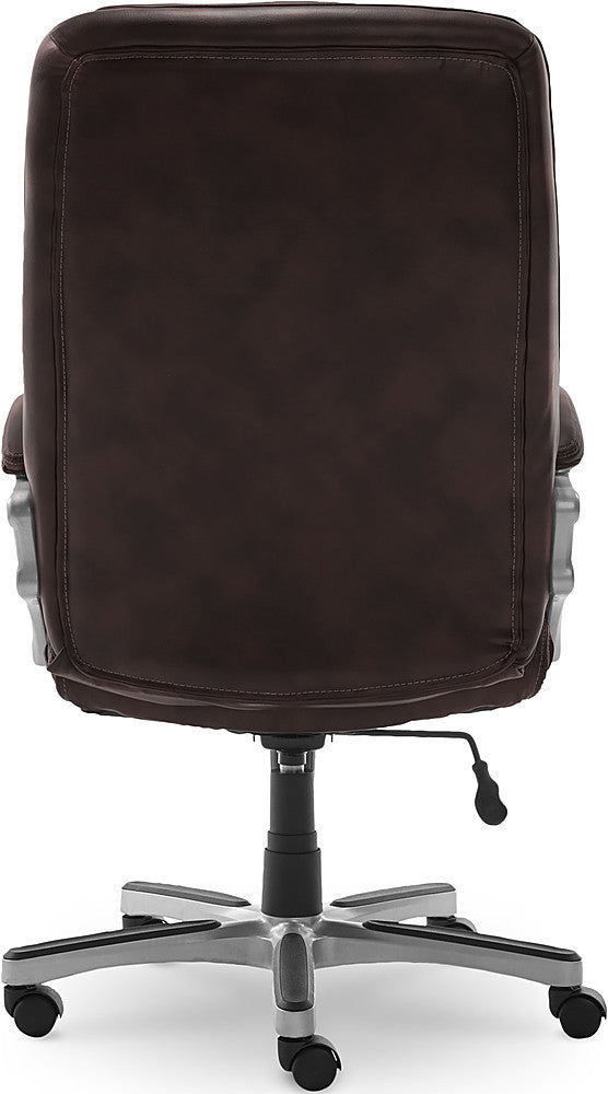Serta - Benton Big and Tall Puresoft Faux Leather Executive Office Chair - 350 lb capacity - Chestnut_4