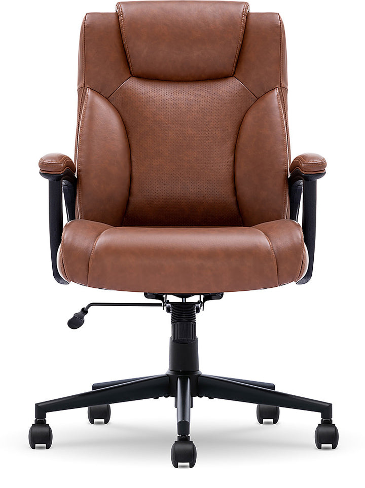 Serta - Connor Upholstered Executive High-Back Office Chair with Lumbar Support - Bonded Leather - Cognac_7