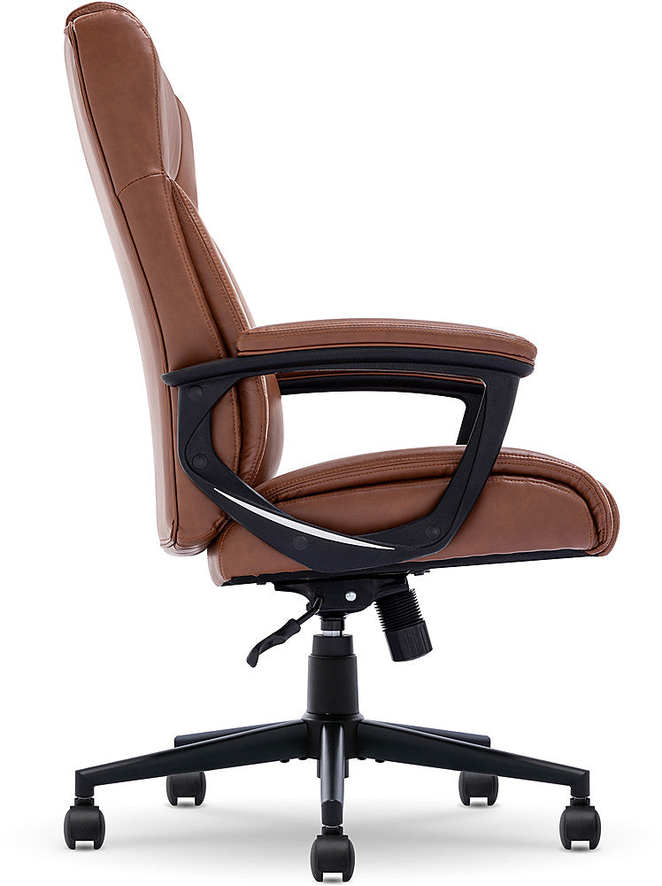 Serta - Connor Upholstered Executive High-Back Office Chair with Lumbar Support - Bonded Leather - Cognac_4