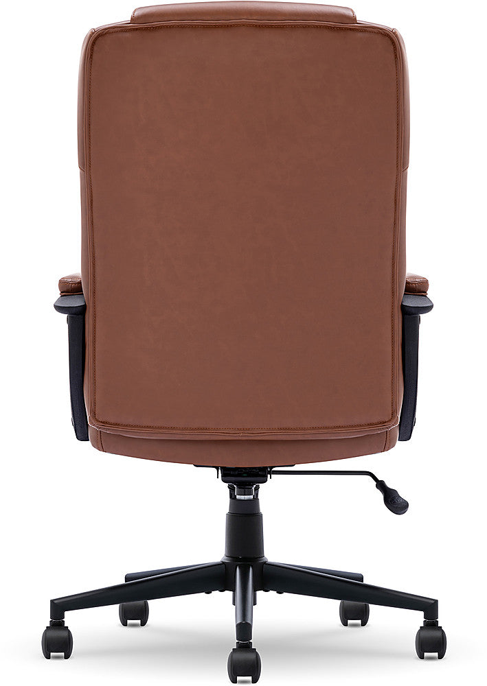 Serta - Connor Upholstered Executive High-Back Office Chair with Lumbar Support - Bonded Leather - Cognac_5