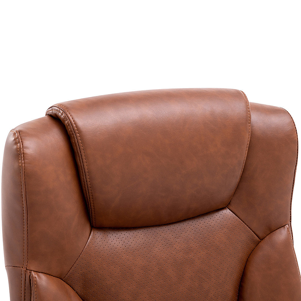 Serta - Connor Upholstered Executive High-Back Office Chair with Lumbar Support - Bonded Leather - Cognac_2