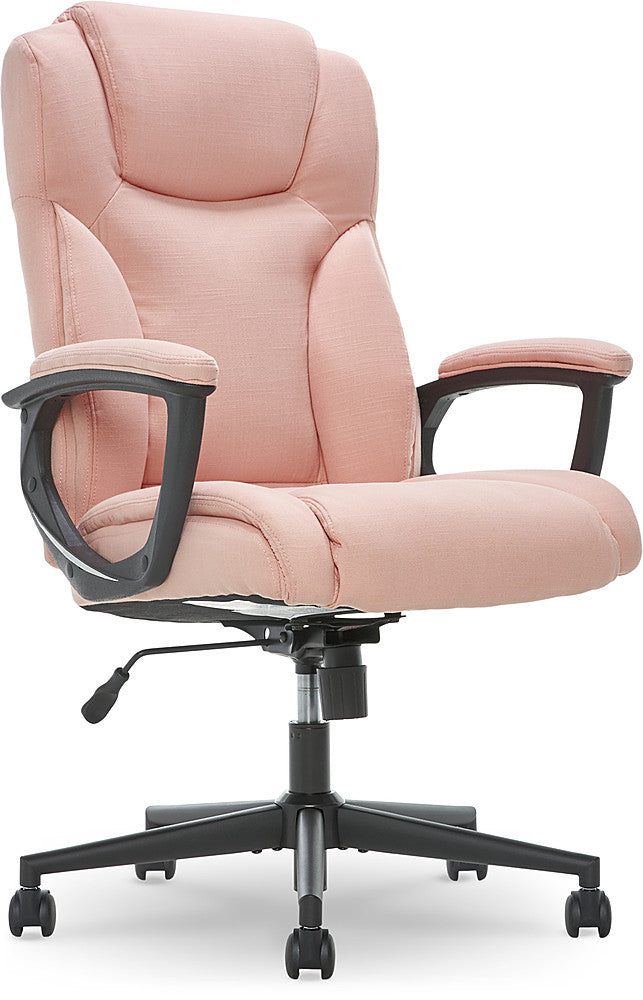 Serta - Connor Upholstered Executive High-Back Office Chair with Lumbar Support - Microfiber - Pink_0