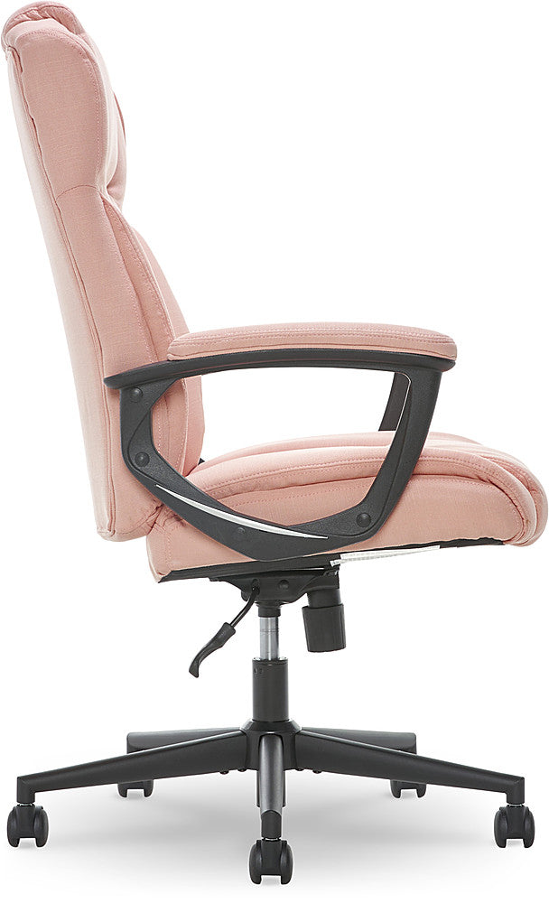 Serta - Connor Upholstered Executive High-Back Office Chair with Lumbar Support - Microfiber - Pink_5