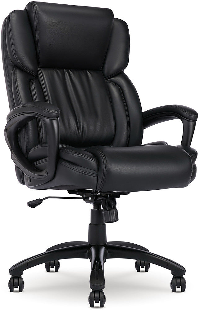 Serta - Garret Bonded Leather Executive Office Chair with Premium Cushioning - Space Black_0