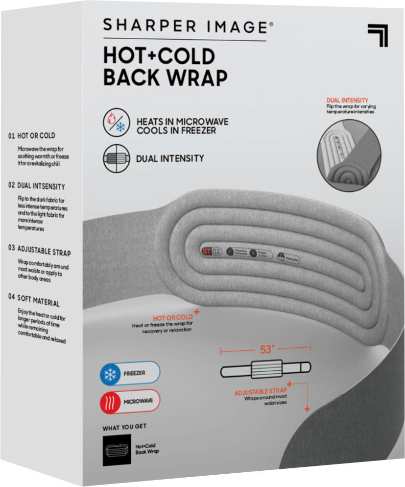 Sharper Image - Hot + Cold Back Wrap, Dual Intensity Soft Fabric, 53" Length - Gray_1