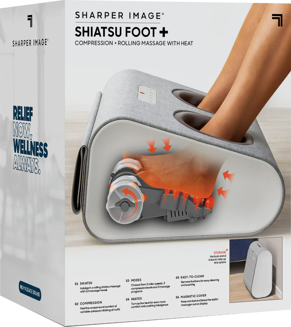 Sharper Image - Shiatsu Foot+ Compression and Rolling Massage with Heat - Gray_1