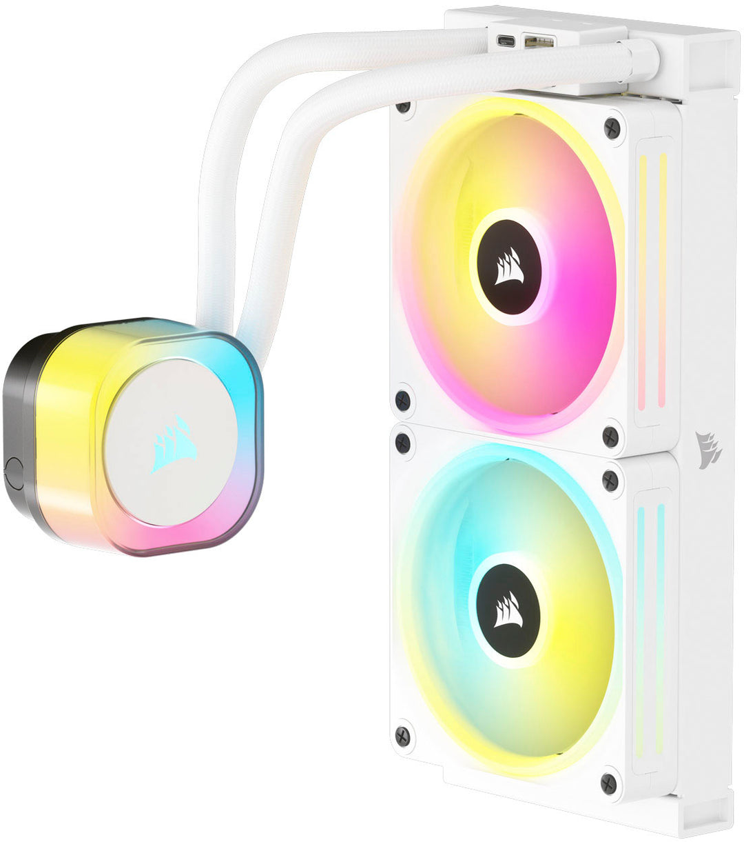 CORSAIR iCUE LINK H100i RGB Liquid CPU Cooler with QX120 RGB fans - White_15