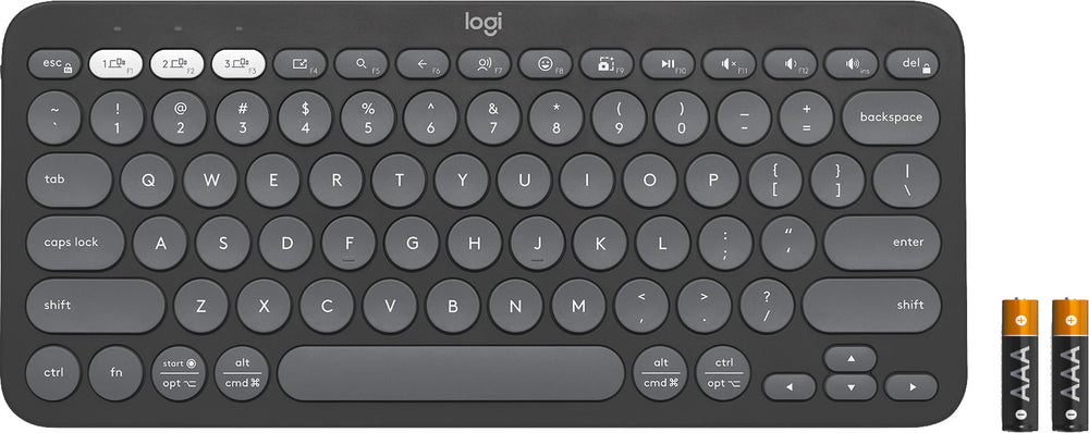 Logitech - Pebble Keys 2 Compact Wireless Scissor Keyboard for Windows, macOS, iPadOS, Chrome - Graphite_1