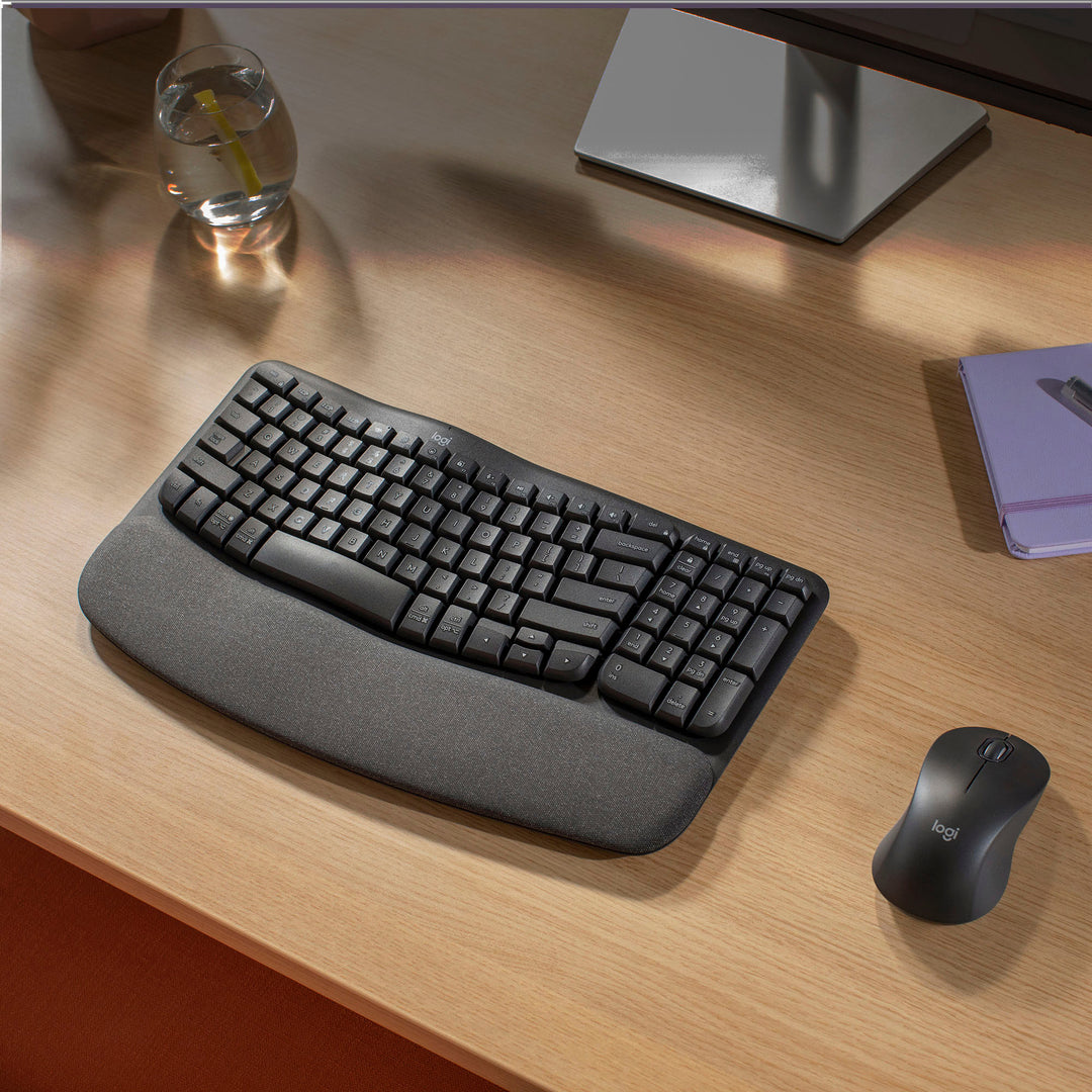 Logitech - Wave Keys MK670 Combo Ergonomic Wireless Keyboard and Mouse Bundle for Windows/Mac with Integrated Palm-rest - Graphite_4