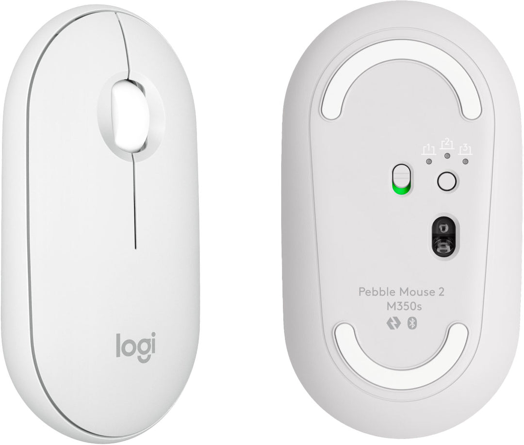 Logitech - Pebble Mouse 2 M350s Slim Lightweight Wireless Silent Ambidextrous Mouse with Customizable Buttons - Off-White_4