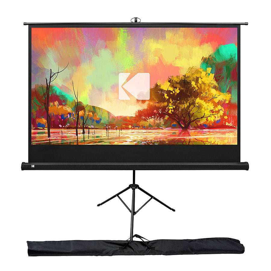 Kodak - 60" Portable Projector Screen, Lightweight Projection Screen with Tripod Stand & Carry Bag - Black_0