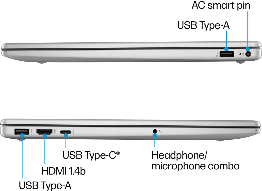 HP - 15.6" Full HD Laptop - AMD Ryzen 5 7520U - 16GB Memory - 256GB SSD - Natural Silver_9