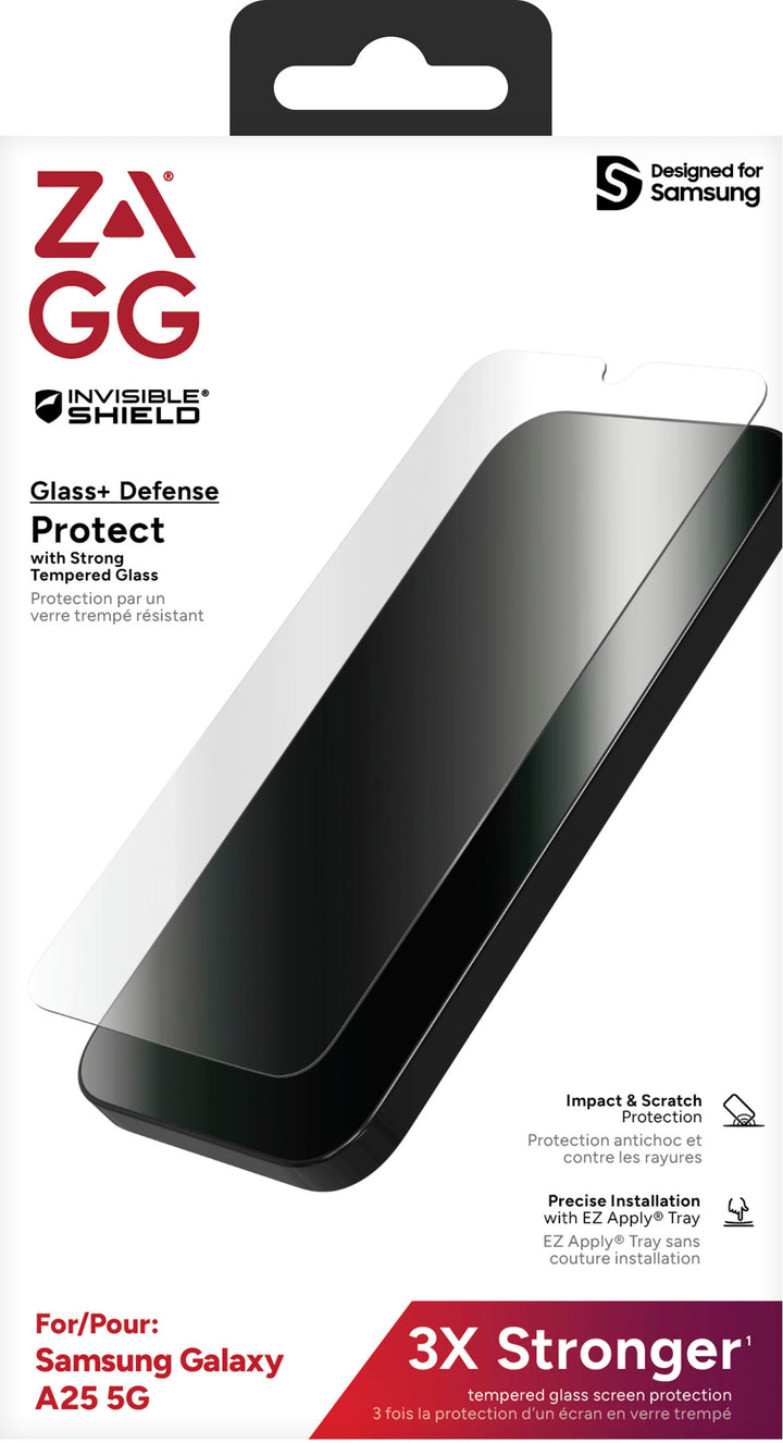 ZAGG - InvisibleShield Glass+ Defense Screen Protector for  Samsung Galaxy A25 5G - Clear_4