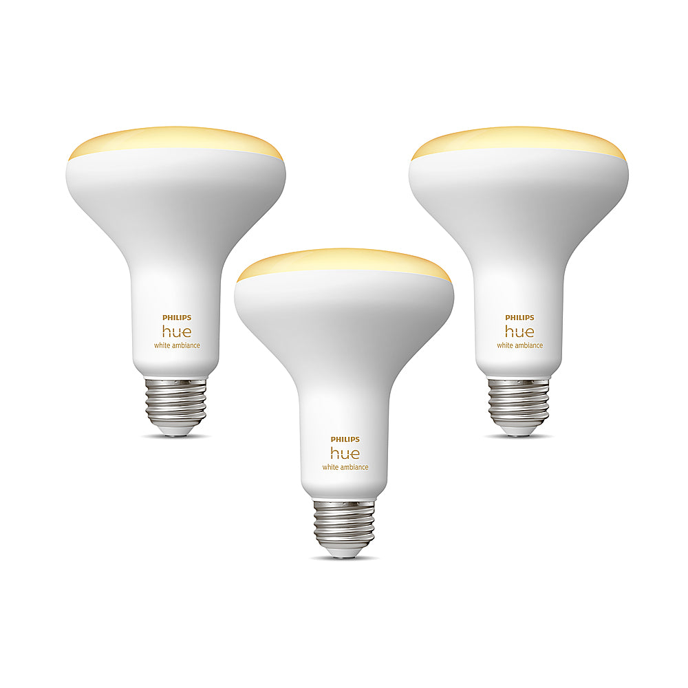 Philips - Hue BR30 Bluetooth 85W Smart LED Bulb (3-pack) - White_1