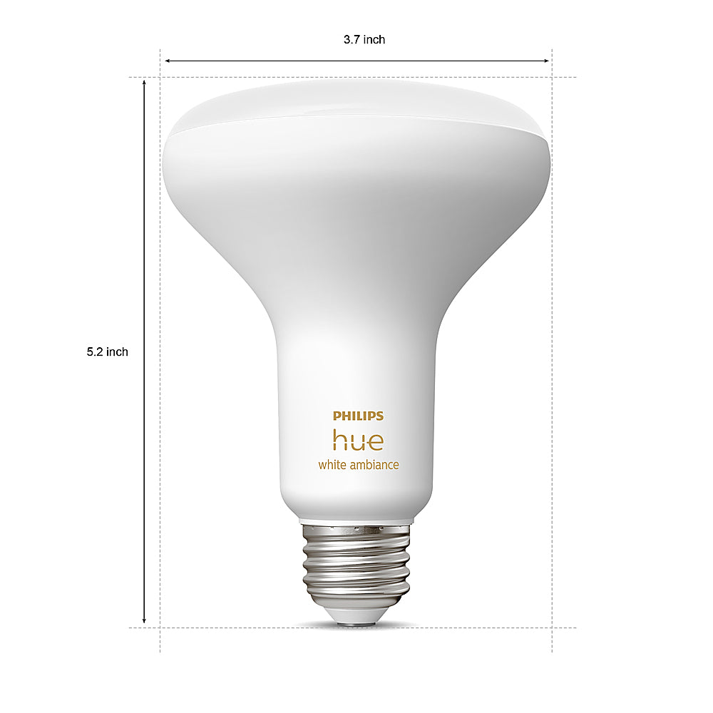 Philips - Hue BR30 Bluetooth 85W Smart LED Bulb (3-pack) - White_2