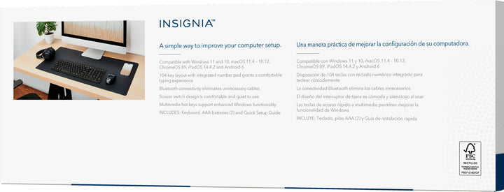 Insignia™ - Full-size Bluetooth Scissor Switch Keyboard - Black_3