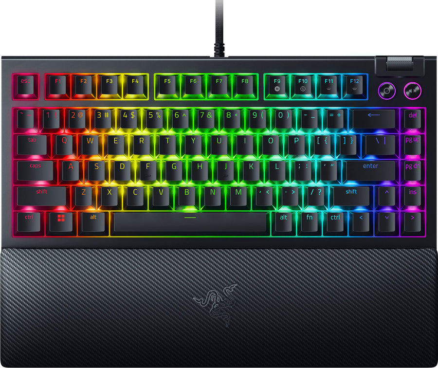 Razer - BlackWidow V4 75% Wired Mechanical Orange Switch Gaming Keyboard with Hot -Swappable Design - Black_0