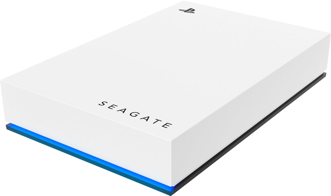 Seagate - Game Drive for PlayStation Consoles 5TB External USB 3.2 Gen 1 Portable Hard Drive with Blue LED Lighting - White_6