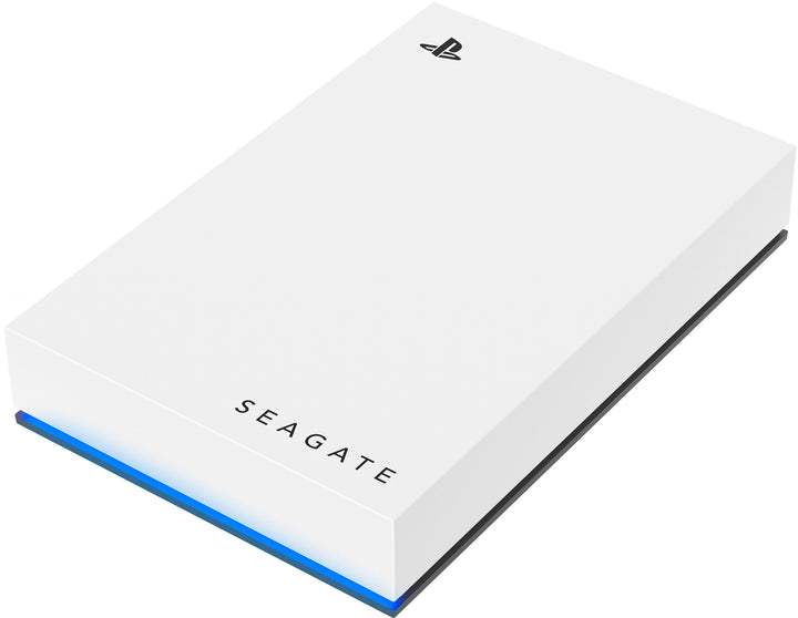 Seagate - Game Drive for PlayStation Consoles 5TB External USB 3.2 Gen 1 Portable Hard Drive with Blue LED Lighting - White_2