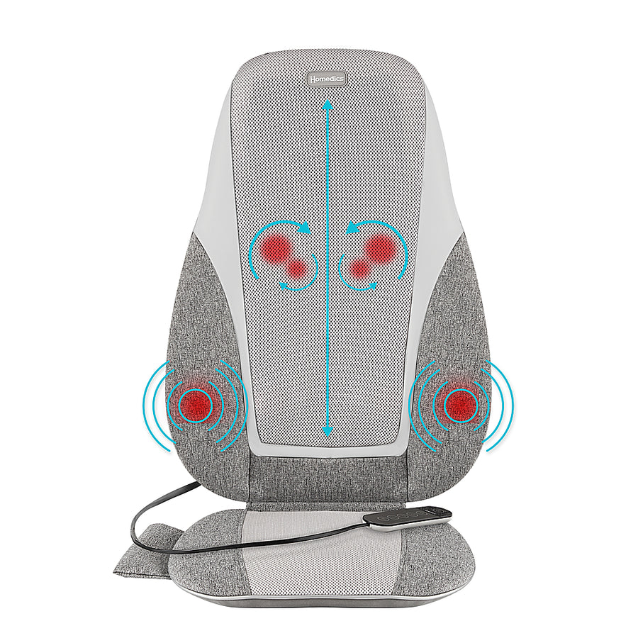 HoMedics - Shiatsu + Kneading & Vibration Massage Cushion with Heat - Gray_0