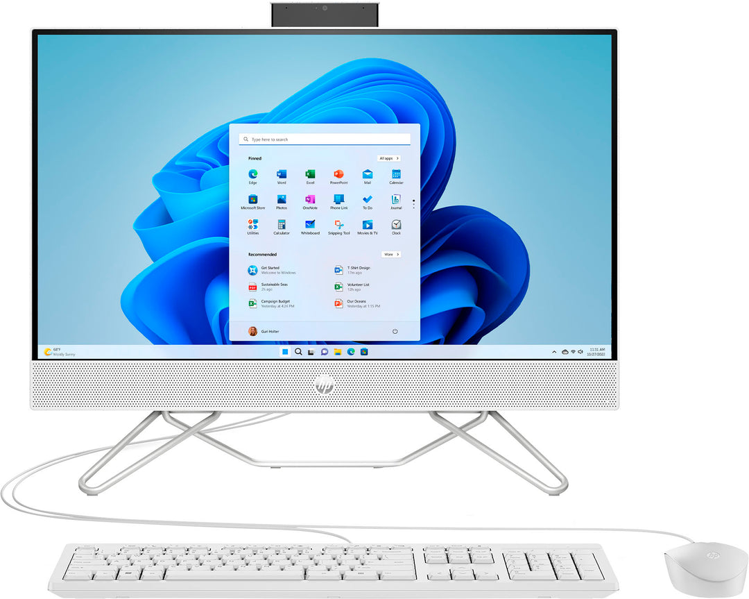 HP - 23.8" Full HD Touch-Screen All-in-One - Intel Core i3 - 8GB Memory - 512GB SSD - Starry White_0