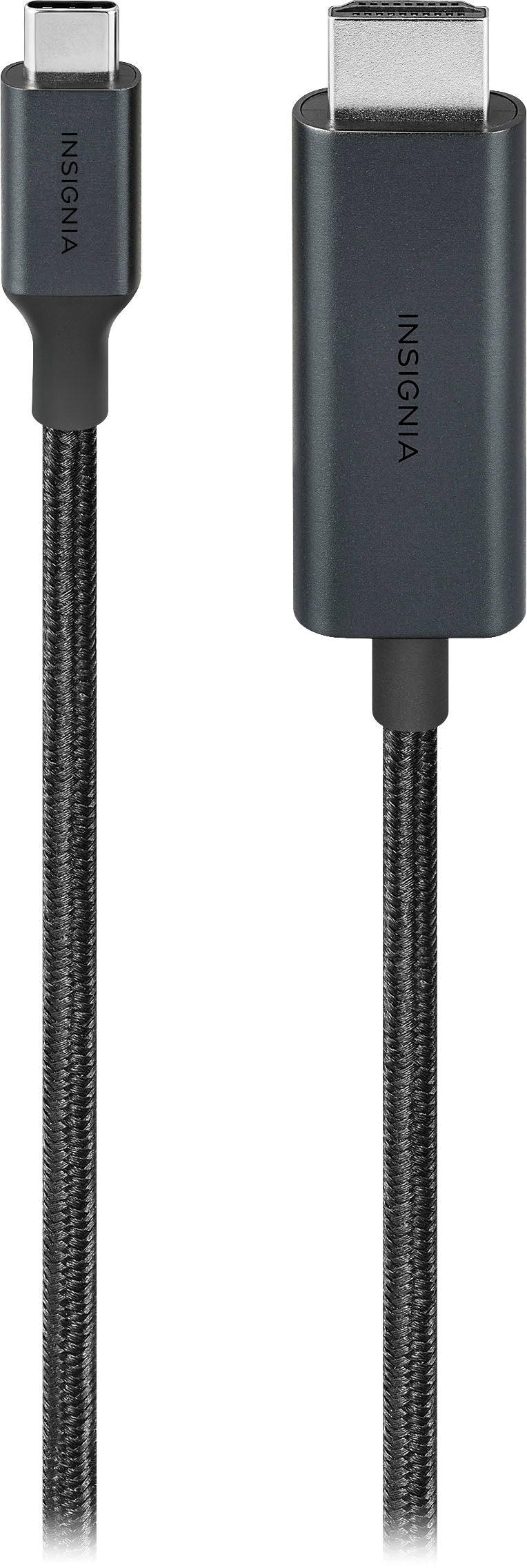 Insignia™ - 6’ 8K Ultra HD USB-C to HDMI 2.1 Braided Cable - Black_2
