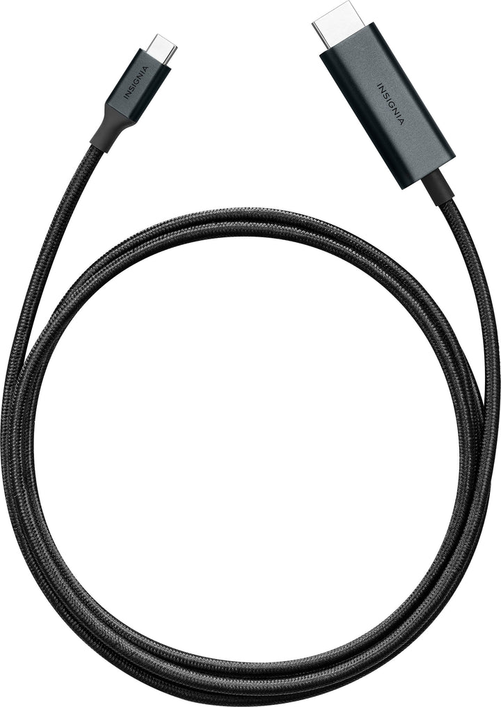 Insignia™ - 6’ 8K Ultra HD USB-C to HDMI 2.1 Braided Cable - Black_3