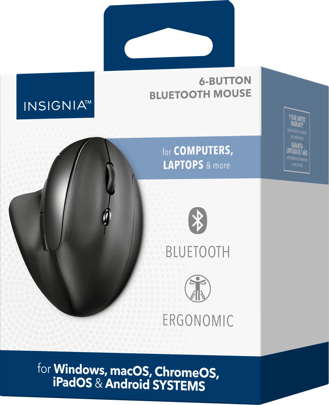 Insignia™ - Bluetooth 6-Button Ergonomic Mouse - Black_5