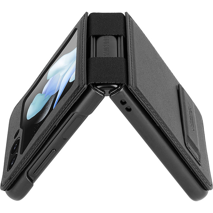 SaharaCase - Leather Kickstand Case for Samsung Galaxy Z Flip5 - Black_4