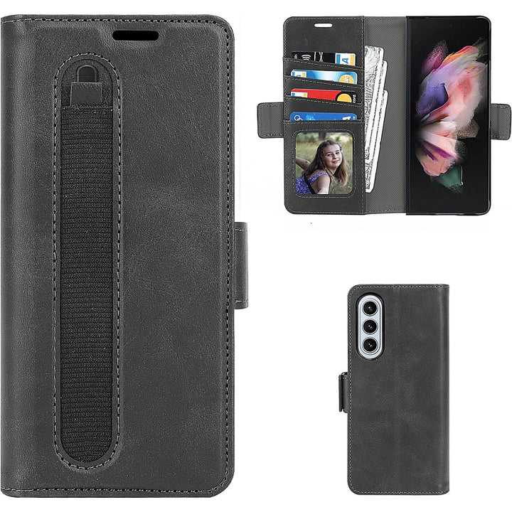 SaharaCase - Leather Folio Wallet Case for Samsung Galaxy Z Fold5 - Black_1