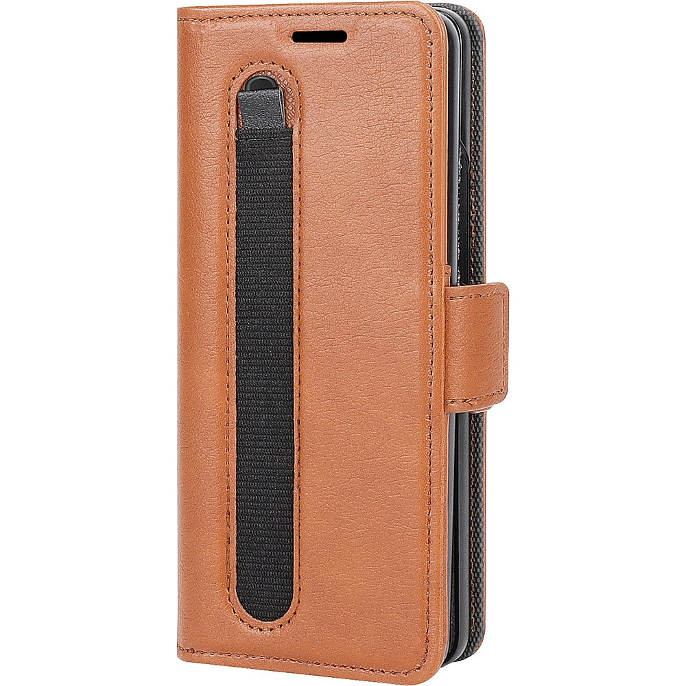 SaharaCase - Leather Folio Wallet Case for Samsung Galaxy Z Fold5 - Brown_6