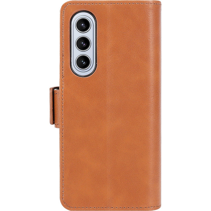 SaharaCase - Leather Folio Wallet Case for Samsung Galaxy Z Fold5 - Brown_5